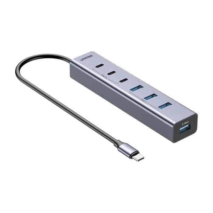 H1335A, UNITEK, USB HUB, 7-in-1 USB-C 10Gbps Hub (3*USB-C 10Gbps+ 4*USB-A 5Gbps).