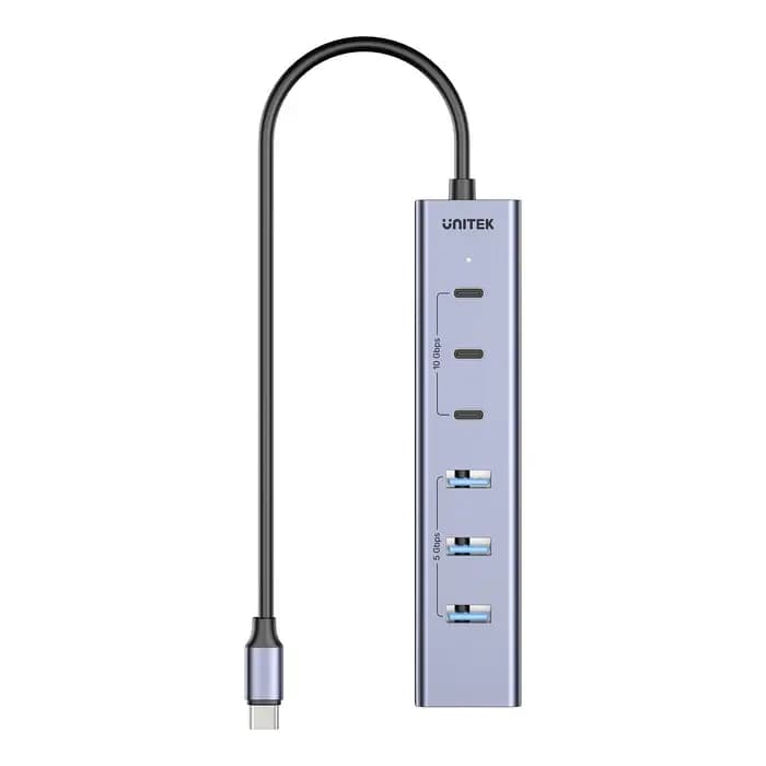 H1335A, UNITEK, USB HUB, 7-in-1 USB-C 10Gbps Hub (3*USB-C 10Gbps+ 4*USB-A 5Gbps).