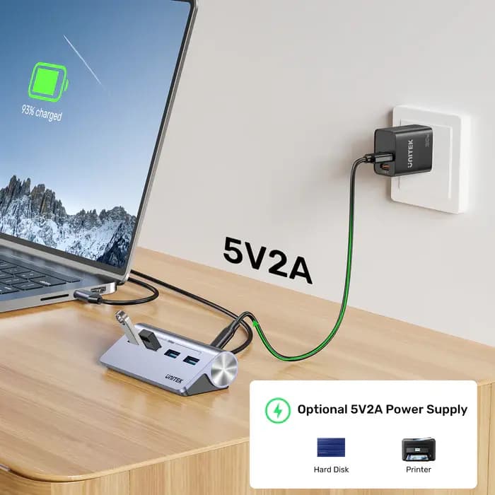 H1337BGY01 UNITEK 4-in-1 USB-C 5Gbps Hub (4*USB-A 5Gbps)