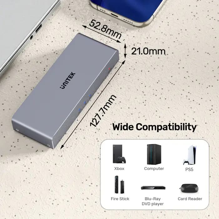 V1130A, UNITEK, HDMI Splitter, 4K HDMI Splitter 1 In 2 Out.