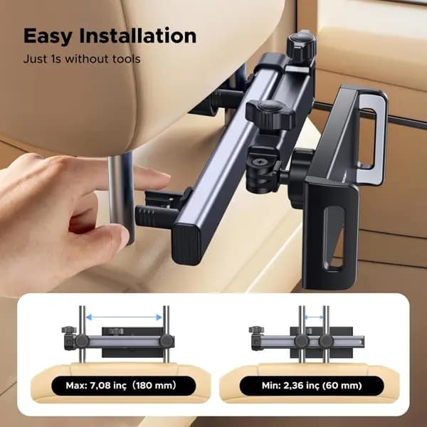 LP904, UGREEN, Holder, ar Headrest Tablet Holder, Black/Grey.