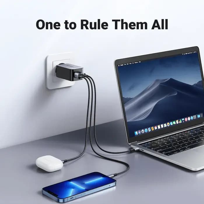 X553, UGREEN, Power Supply, Nexode Air, 65W, USB, USB-C x2, Grey.