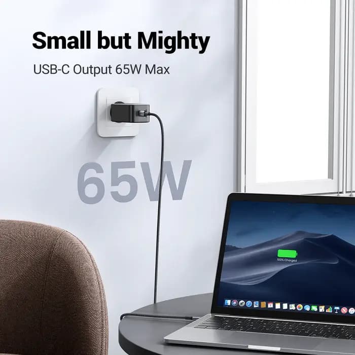 X553, UGREEN, Power Supply, Nexode Air, 65W, USB, USB-C x2, Grey.