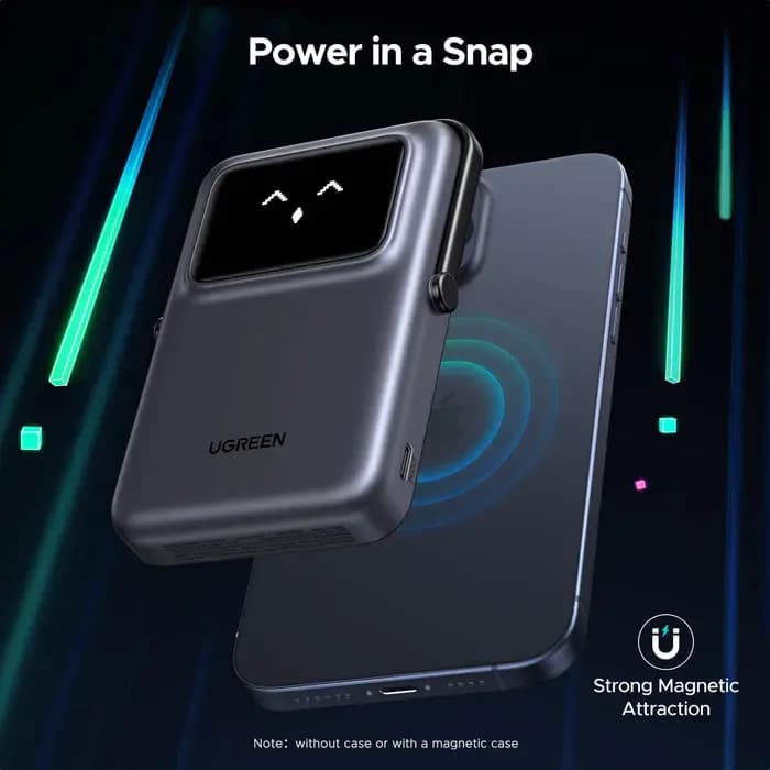 UGREEN, PB572, Power Bank, Uno, 10000mAh, Magnetic Wireless, Grey.