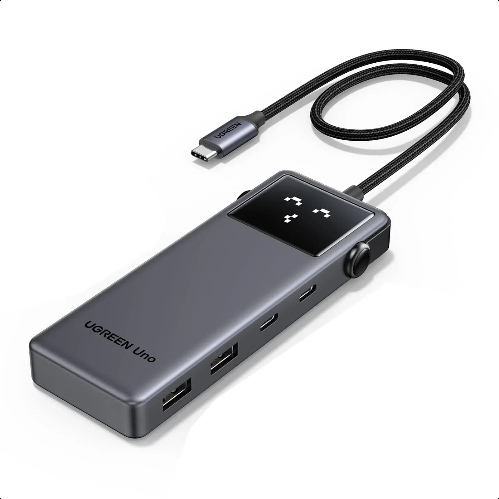 CM888, UGREEN, USB HUB, Groovy Robot, 6-in-1, HDMI, USB-A, Type-C, HUB, Space Gray.