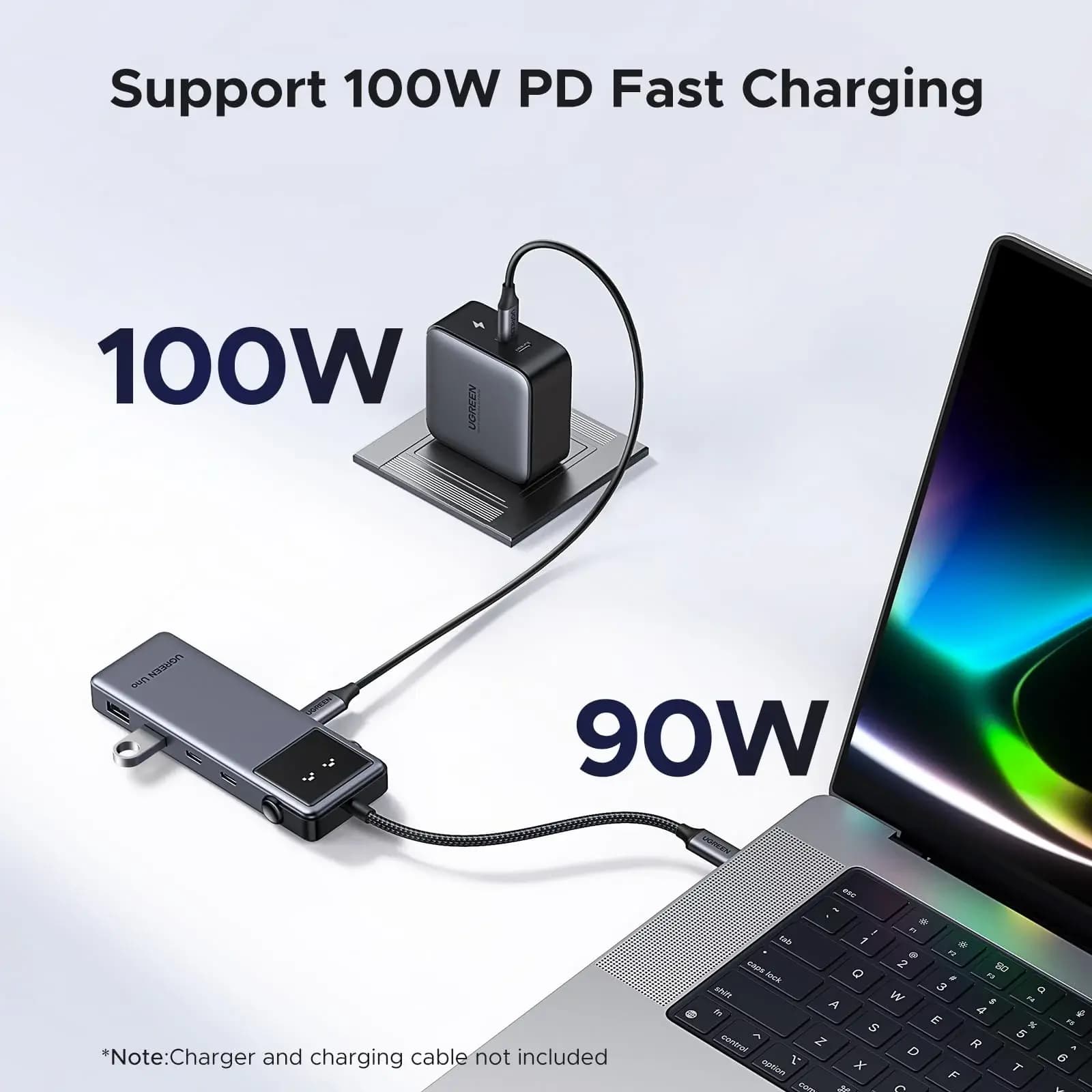CM888, UGREEN, USB HUB, Groovy Robot, 6-in-1, HDMI, USB-A, Type-C, HUB, Space Gray.