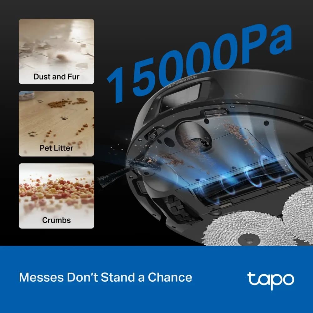 TP-Link, Tapo RV50 Pro Omni, All-in-One Dock, Robot Vacuum Cleaner, Black