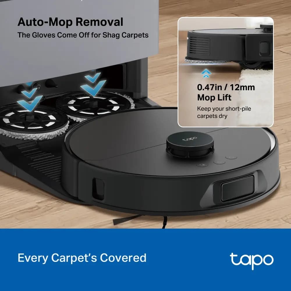 TP-Link, Tapo RV50 Pro Omni, All-in-One Dock, Robot Vacuum Cleaner, Black