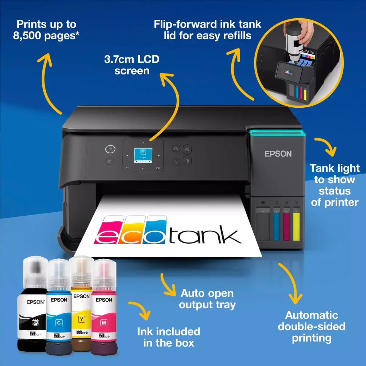 EPSON EcoTank L4360 A4 ფერადი მულტიფუნქციური WiFi პრინტერი