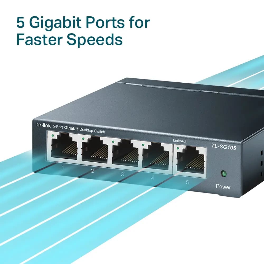 TP-Link, TL-SG105, 5-Port 10/100/1000Mbps Desktop Switch