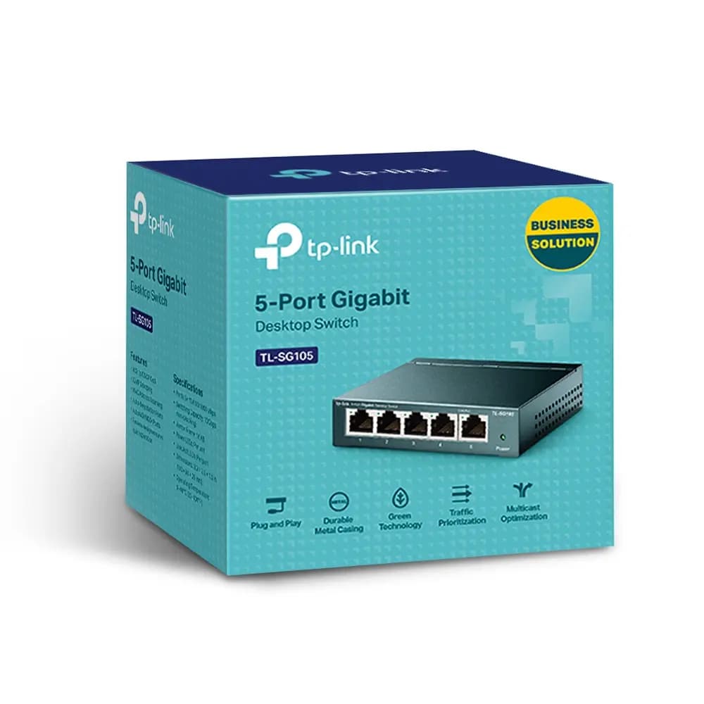 TP-Link, TL-SG105, 5-Port 10/100/1000Mbps Desktop Switch