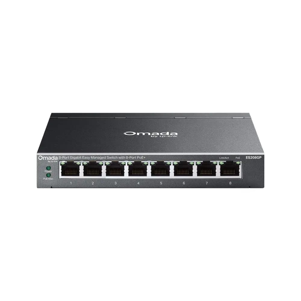 TP-Link, ES208GP, Switch, Omada 8-Port Gigabit Easy Managed Switch with 8-Port PoE+
