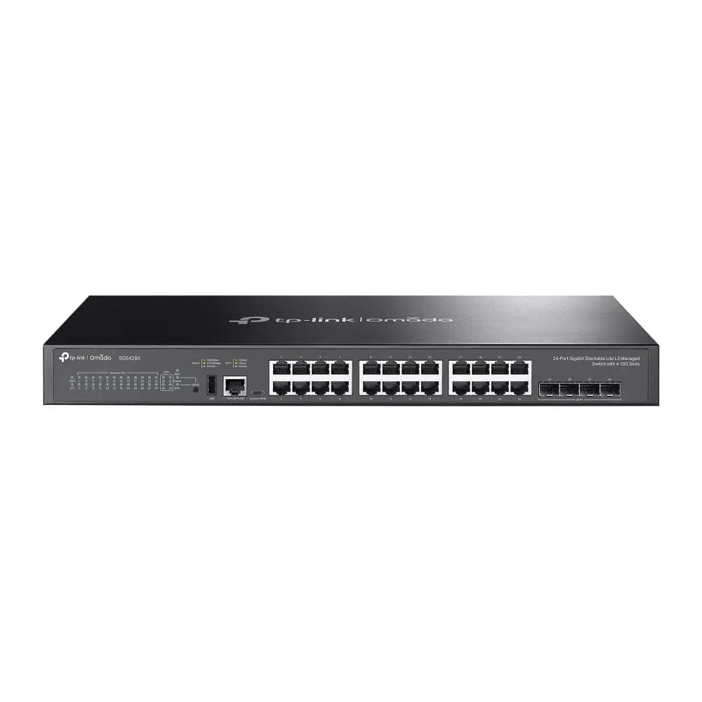 TP-Link, SG5428X, Switch, Omada 24-Port Gigabit Stackable Lite L3 Managed Switch with 4× 10G Slots