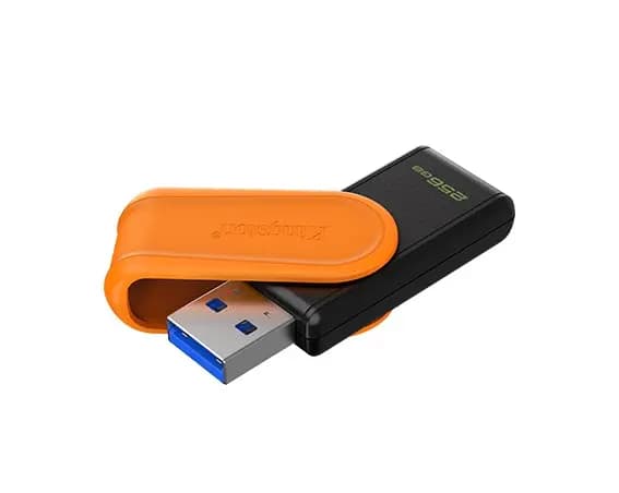DTXS/256GB, KINGSTON, Flash Memory, USB 3.2 Gen1, Black/Orange.
