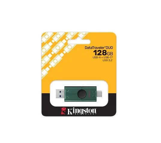 DTDEG2/128GB, KINGSTON, Flash Memory, USB 3.2 Gen 1, USB-A and USB-C connectors.
