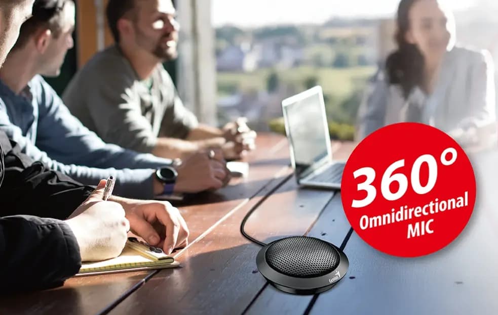 Genius, MIC-100U 360° multi-person conference Microphone Black