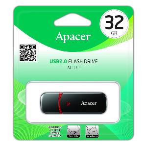  AH333, Apacer , Flash Memory, 32GB, USB2.0, Black.