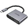 V1126A,UNITEK USB3.1 Type-C To HDMI (4K 60Hz) + VGA Adapter with MST, Space Grey