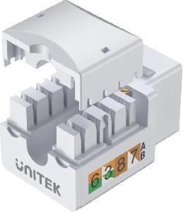 T012A UNITEK CAT6  Modular Keystone Jack (UTP), 90 degree, compatible with T568A/T568B