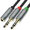 Y-C957ABK ,UNITEK, 0.2M, 3.5MM AUX Audio Cable - Female to 2*Male Y-C957ABK ,UNITEK, 0.2M, 3.5MM AUX Audio Cable - Female to 2*Male