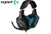  G432, Logitech, Earphone, L981-000770, Wired Gaming Headset 7.1 - LEATHERETTE - BLACK/BLUE - USB.