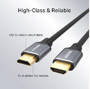 C139W,UNITEK 3M HDMI2.1 Male to Male Cable (8K 60Hz), Space Grey + Black