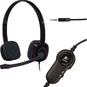 H151, Logitech Stereo Headset with noise cancelling , 3.5mm black 1.8 m  (L981-000589)