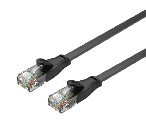 C1809GBK, UNITEK, Pach Cord, 1M, CAT.6 Flat Cable - RJ45 (8P8C) Male, Black Color.  C1809GBK, UNITEK, Pach Cord, 1M, CAT.6 Flat Cable - RJ45 (8P8C) Male, Black Color.
