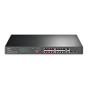 TL-SL1218MP, TP-LINK, 16-Port 10/100Mbps+2-Port Gigabit Rackmount Switch with 16-Port PoE+