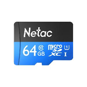 NT02P500ECO-064G-S, Netac P500 ECO MicroSDXC 64GB U1/C10, retail pack card only