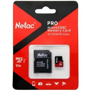 NT02P500PRO-256G-R,NETAC  P500 Extreme Pro MicroSDXC 256GB V30/A1/C10 up to 100MB/s, retail pack wit/Video Speed Clas 30 MB/s