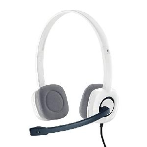 H150, Logitech Corded Stereo Headset - Cloud White - Dual Plug  L981-000350