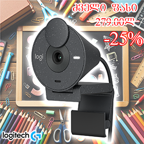  Brio 300, Logitech, Webcam, Full HD 1080p/30fps, 2mp,  70°, webcam noise-reducing mic GRAPHITE - USB  Type-C 1.5 m.