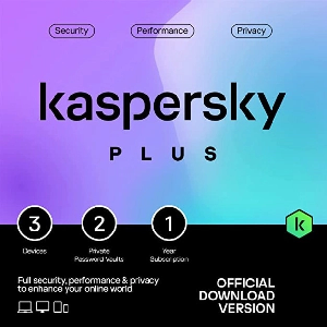 Kaspersky Plus. 3-Device 1 year Base Download Pack KL10422DCFS Electronic keys