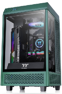  The Tower 100 Racing Green, THERMALTAKE, CASE, Racing Green, Mini-ITX, 2x120mm Fans, AIO 120mm, air 190mm, GPU 330mm, 2x3.5”