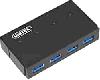 Y-HB03001, UNITEK 4-in-1 USB3.0 4-Port Hub with Charging Function,12V2A Power Adaptor, Black