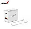PD-20ACP,EU,White,Genius Universal adaptor 20W, 2-port, USB-C, USB-A PD-20ACP,EU,White,Genius Universal adaptor 20W, 2-port, USB-C, USB-A