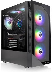 View 200 TG ARGB, ThermalTake, Black, Tempered Glass, 120mm ARGB Lite Fan*3, CA-1X3-00M1WN-00