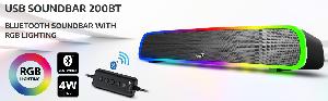 200BT Genius Bluetooeth Soundbar, RGBi SoundBar Speakers Black