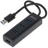  Y-3089, UNITEK, USB HUB, 4-in-1 USB3.0 4-Port,Cable Length 30cm,1xMicro USB PD 12W Black.