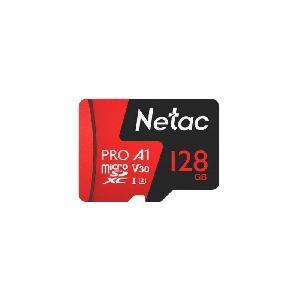 NT02P500PRO-128G-S,NETAC P500 Extreme Pro MicroSDXC 128GB V30/A1C10 upto100MB/s,retail pack cardonly/30 MB/s Video Speed Clas
