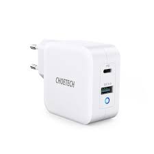 PD8002-EU-WH Choetech PD8002 GAN PD 65W Type-C + Type-A charger