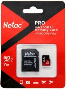 NT02P500PRO-128G-R,NETAC Netac P500 Extreme Pro MicroSDXC 128GB V30/A1/C10 up to 100MB/s, retail pac/30 MB/s Video Speed Clas