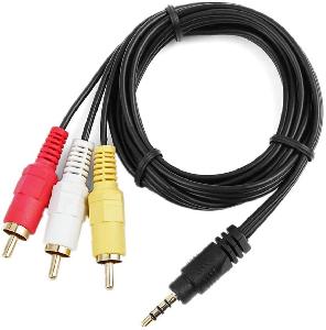 KDAVRCA1002,KINGDA 3.5mm stereo cable,male to 3 RCA,1.8m