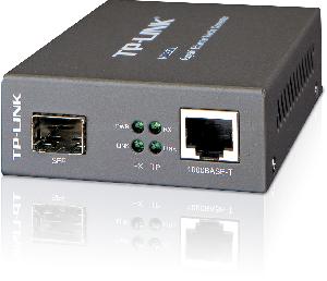 MC220L, TP-Link, 1000M RJ45 to 1000M SFP slot supporting MiniGBIC modules,  switching power adap