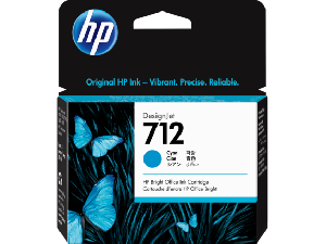  712, HP, Ink Cartridge, 3ED67A, 29ml Cyan.