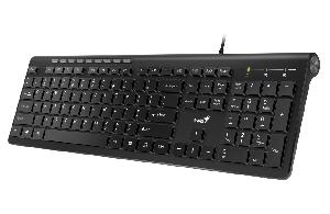SlimStar 230II,RU,BLK,USB, Genius, Wired Slim keyboard,9 multimedia keys