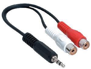 KD-AVC9002, Kingda, 3.5mm to 2 RCA female cable,0.15M