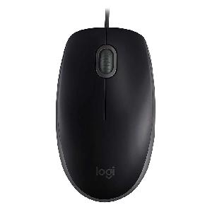 B110 Logitech Silent Mouse, Black, 1000 DPI, 3 Buttons,  85g, 1.8m USB 1Y (L910-005508 )