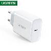 UGREEN  ugreen fast wall charger travel adapter USB Typ C Power Delivery 30W Quick Charge 4.0  white (70161)